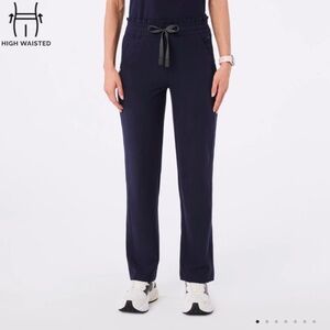 FIGS High Waisted Livingston Basic Scrub Pants in Navy Blue, M